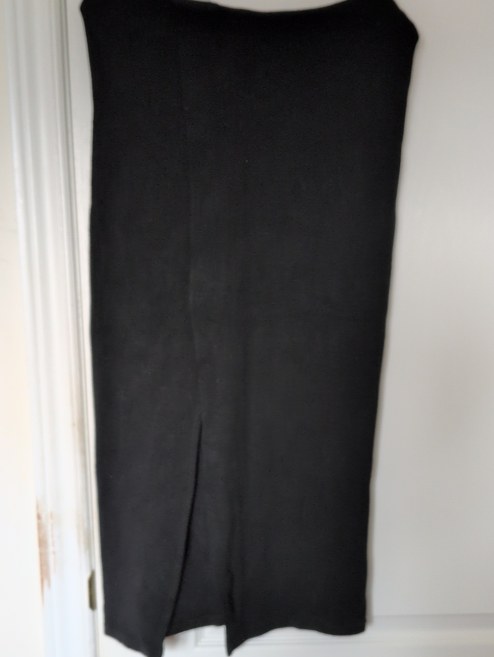 Morgan de Toi Black Midi Skirt with A Sexy Side Front Slit